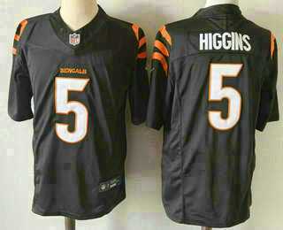 Men%27s Cincinnati Bengals #5 Tee Higgins Limited Black FUSE Vapor Jersey